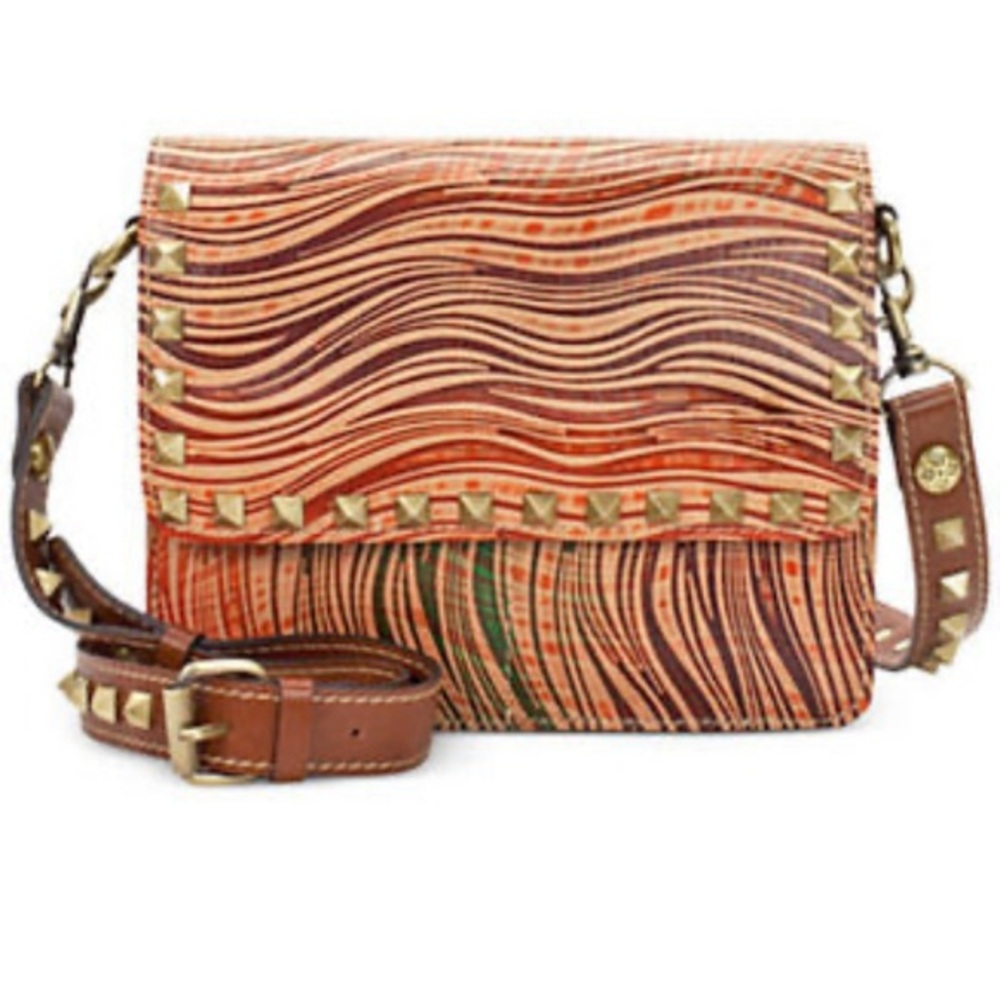 Patricia Nash Wavy Striped Hermosa Multi Pocket Crossbody Bag